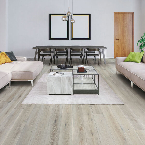 Avaron Niebla Gray Engineered Hardwood Room Scene