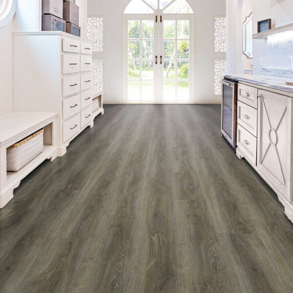 AquaSense Generation 2 Deluxe Smoked Oak Waterproof Solid Polymer Core Room Scene