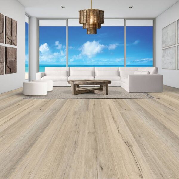 VersaCore Piedmont Sandy White 5.2mm x 9" x 60" Room Scene
